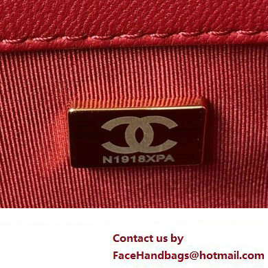 Chanel Lambskin  &  Gold-Tone Metal Mini Flap Bag AS4340 Burgundy 2023